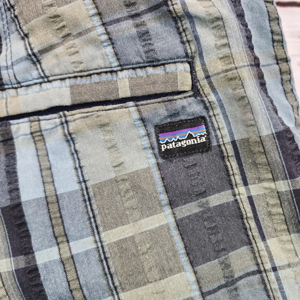 Patagonia Seersucker Shorts Men 36‎ Plaid 10